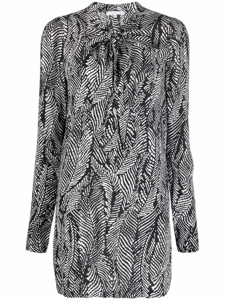 Feather Print Dress