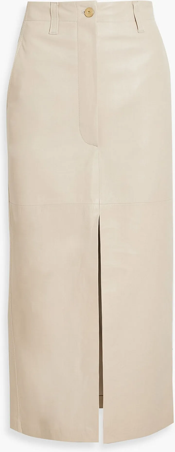 Leather midi skirt