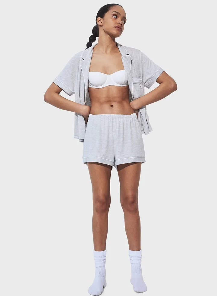 Piping Detail Pyjama & Shirt Set