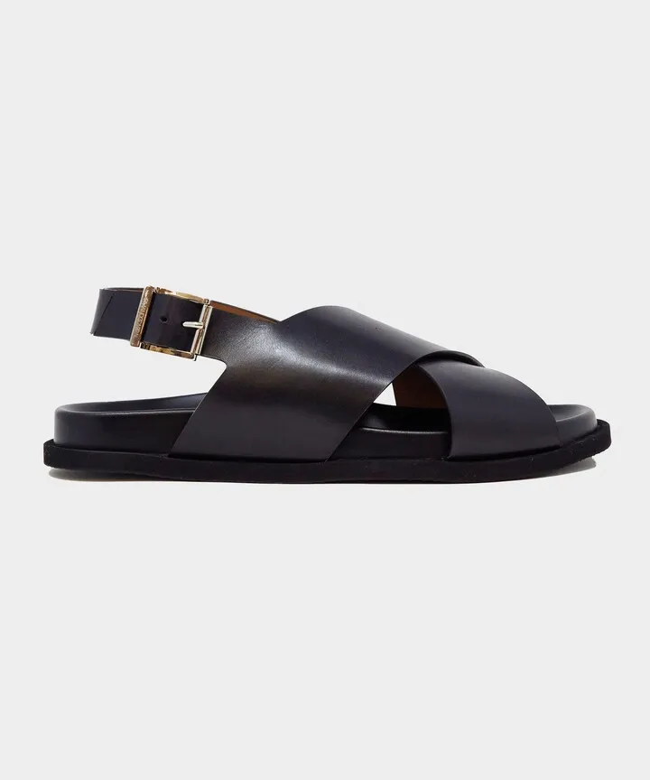 Armando Cabral Manjak Leather Sandal in Black