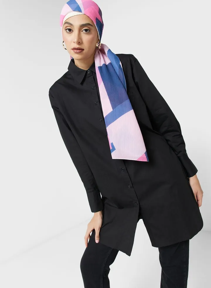 Longline Button Down Shirt