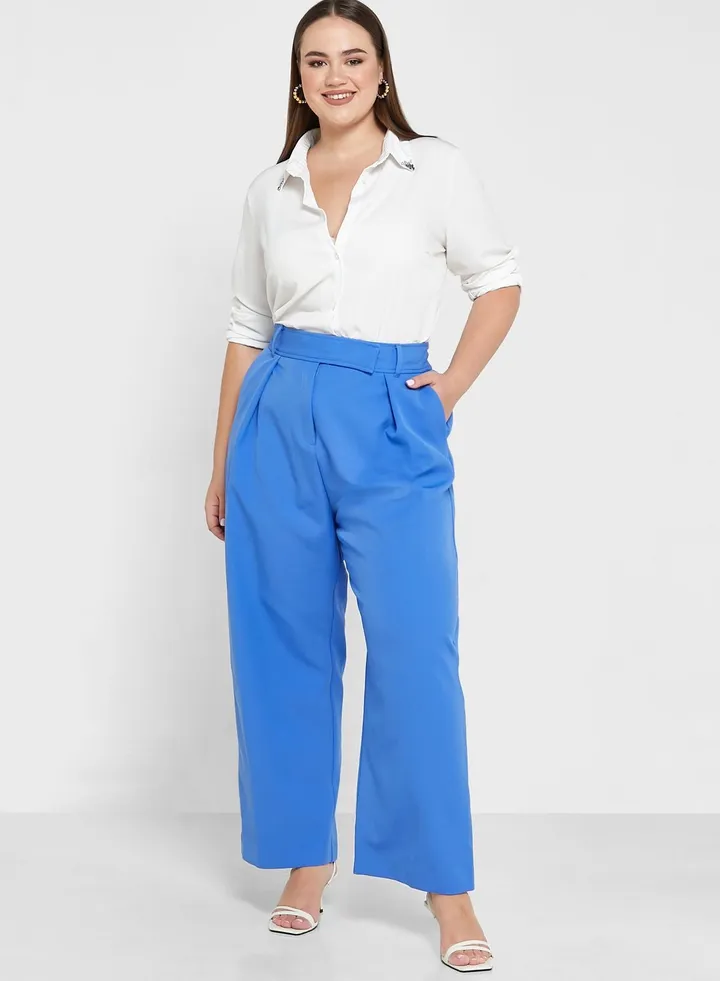 Wide Leg High Waist Trousers