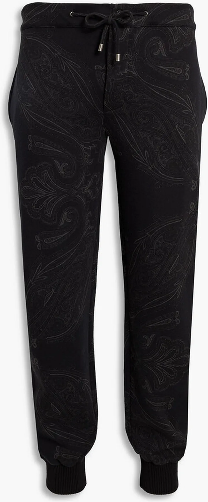 Printed cotton-blend jersey sweatpants