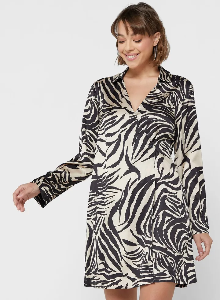 Satin Wrap Dress