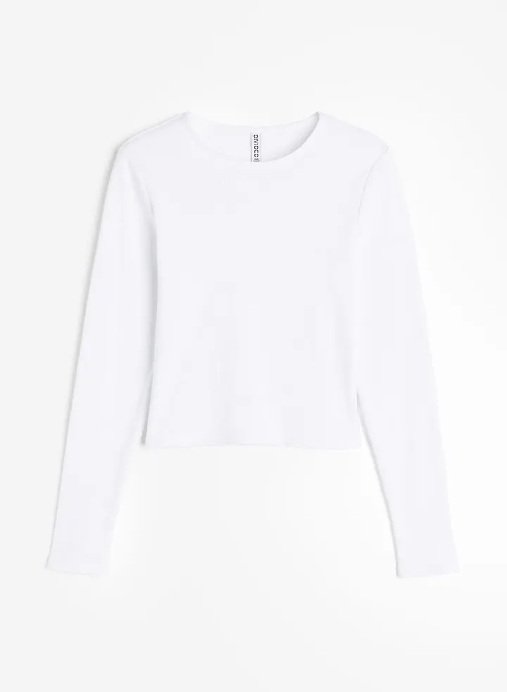 Ribbed Round Neck Top