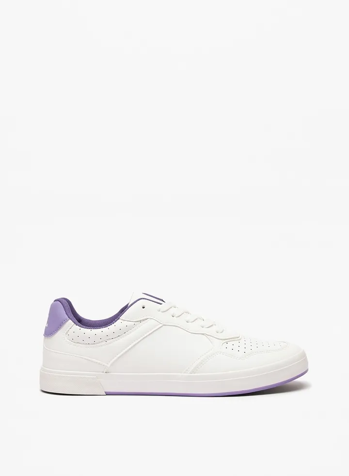 Mens Textured Lace-Up Casual Sneakers