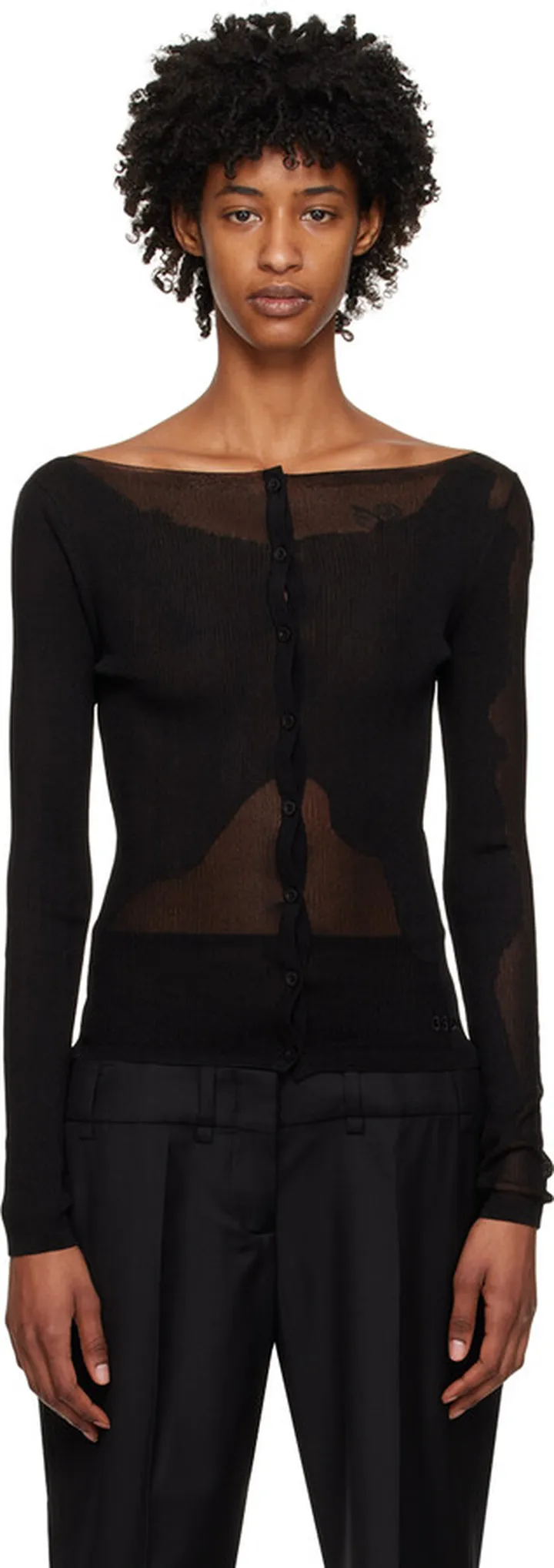 032c Black Visibility Cardigan