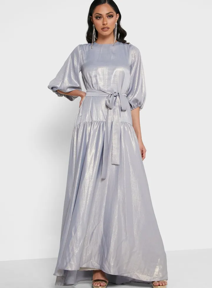 Smock Detail Shimmer Dress