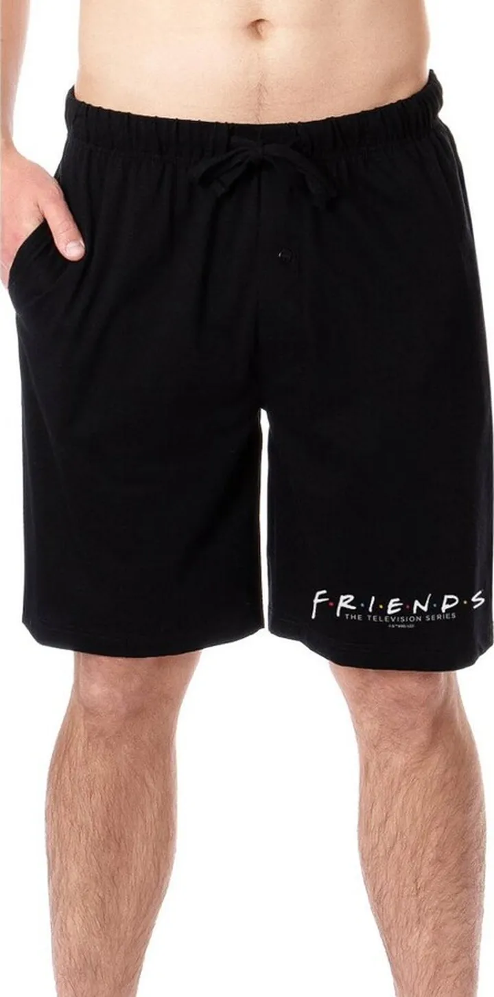 Friends The Television Series Mens' TV Show Title Logo Sleep Pajama Shorts (2X) Black