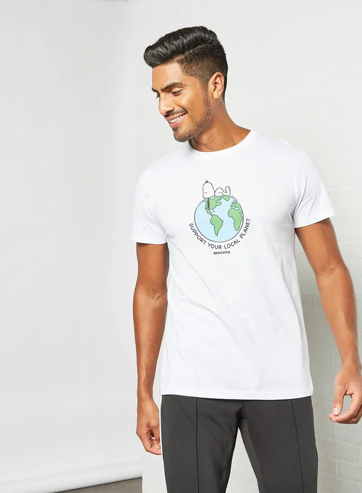 Snoopy Print Crew Neck T-Shirt
