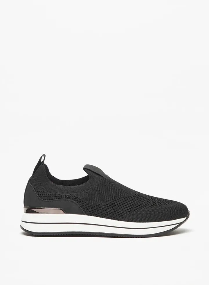 Women Textured Slip On Sneakers