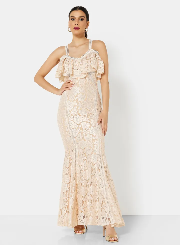 Cold Shoulder Lace Bodycon Dress