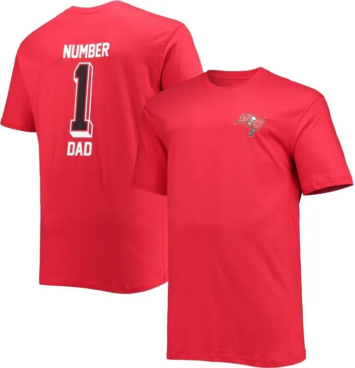 Men's Fanatics Branded Red Tampa Bay Buccaneers Big and Tall #1 Dad 2-Hit T-shirt