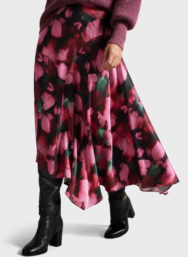 High Waist Printed Skirt