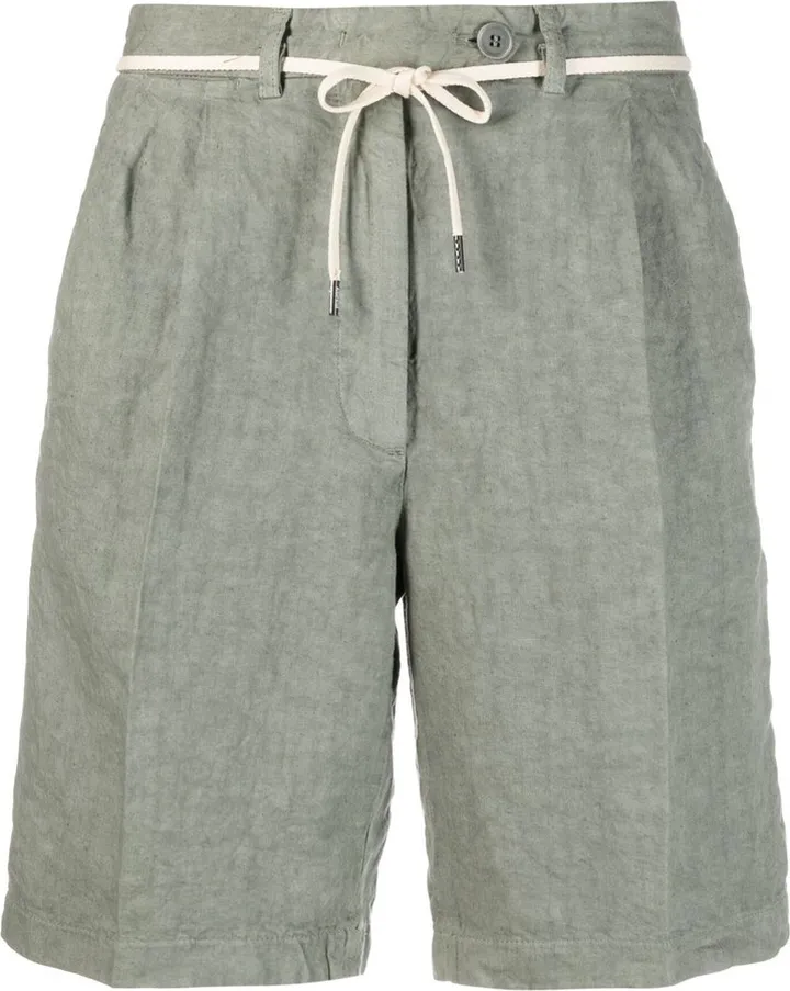 Tie-Waist Linen Shorts