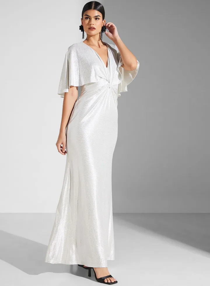 Flared Sleeve Knitted Dress