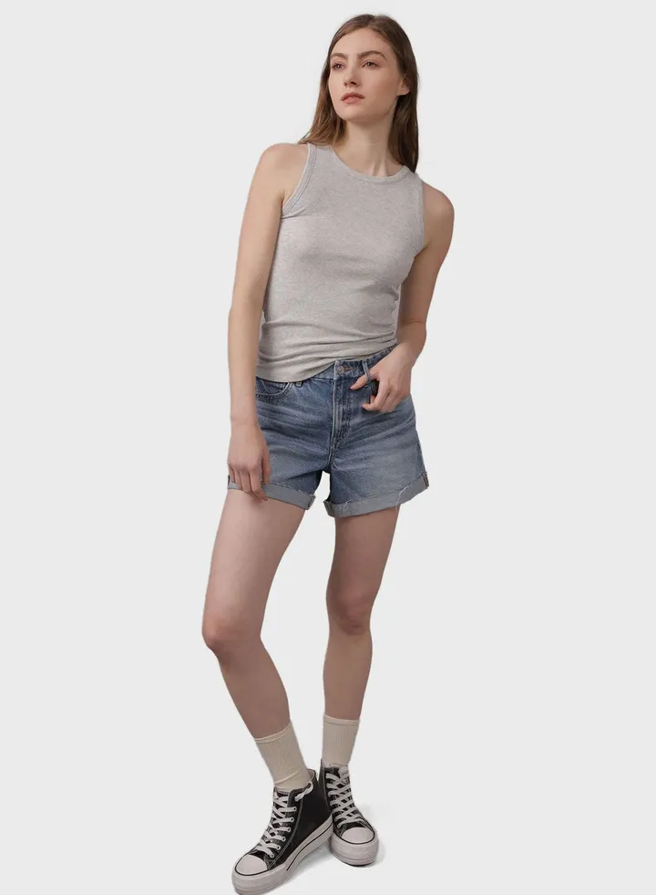 Crew Neck Cropped Top