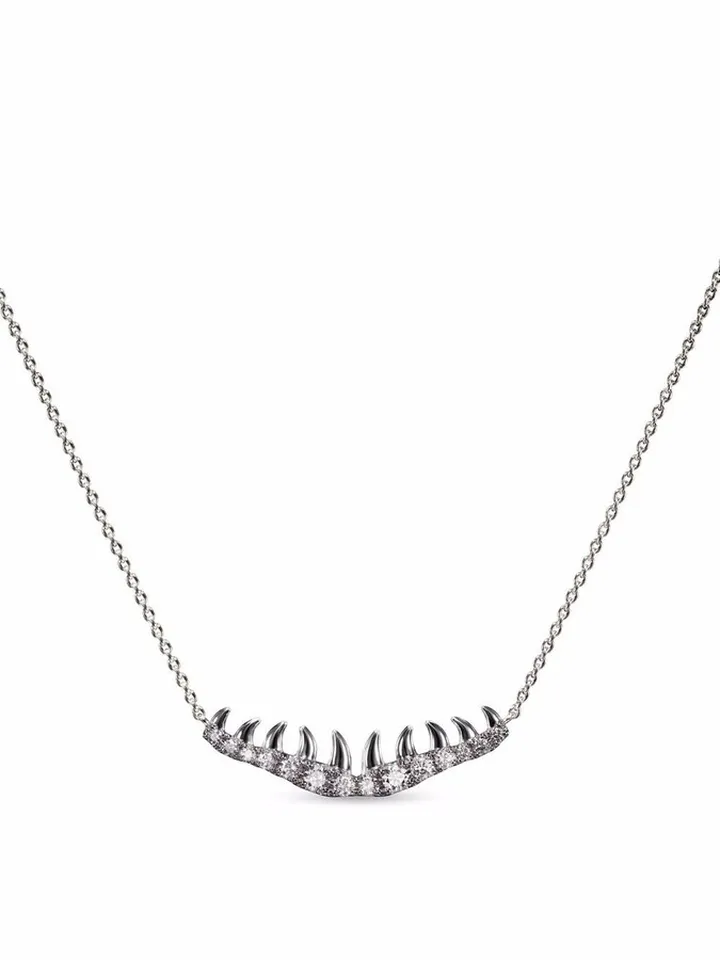 18kt white gold Collection Line Danger gulper diamond necklace
