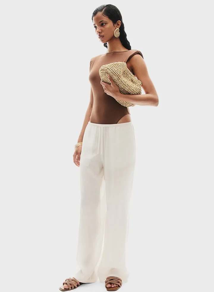 Crepe High Waist Pants