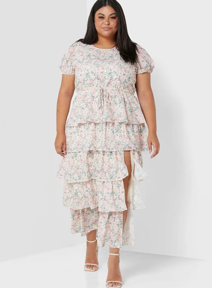 Floral Tiered Frill Side