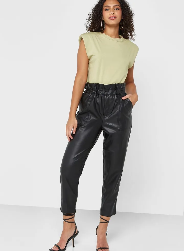 Pu High Waist Pants