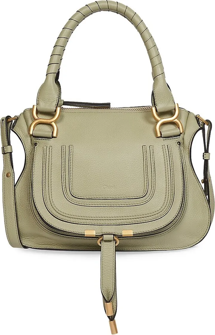 Marcie Grained Calfskin Satchel
