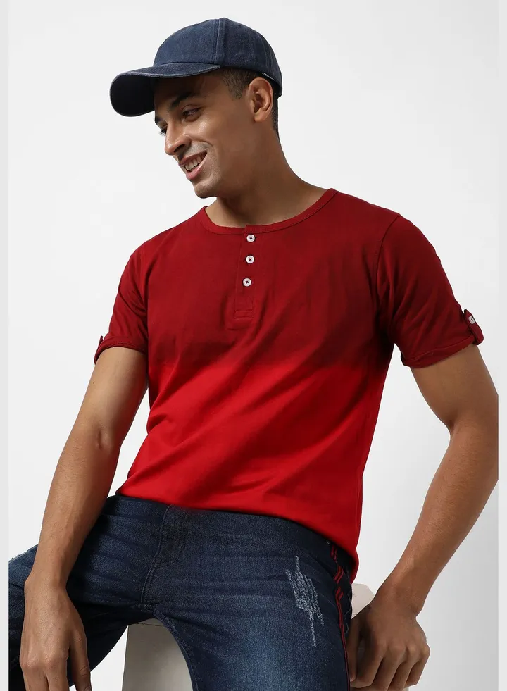 Men's Colourblocked Casual T-Shirt