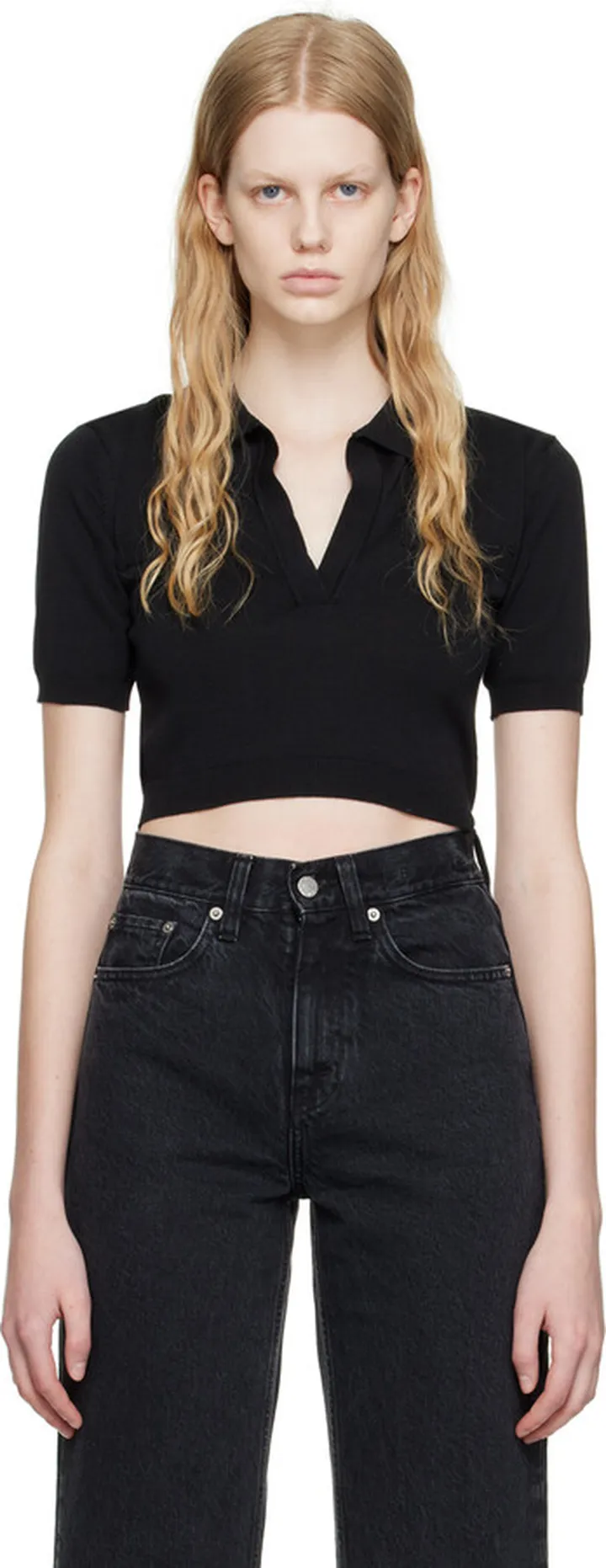 HOPE Black Cropped Polo