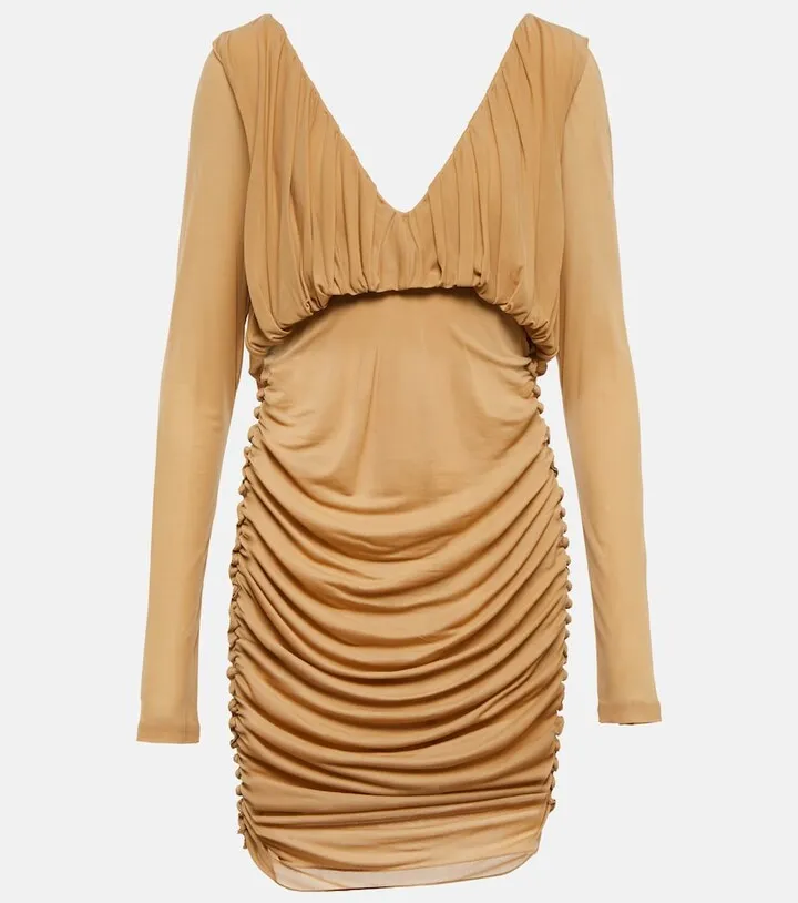 Draped jersey minidress