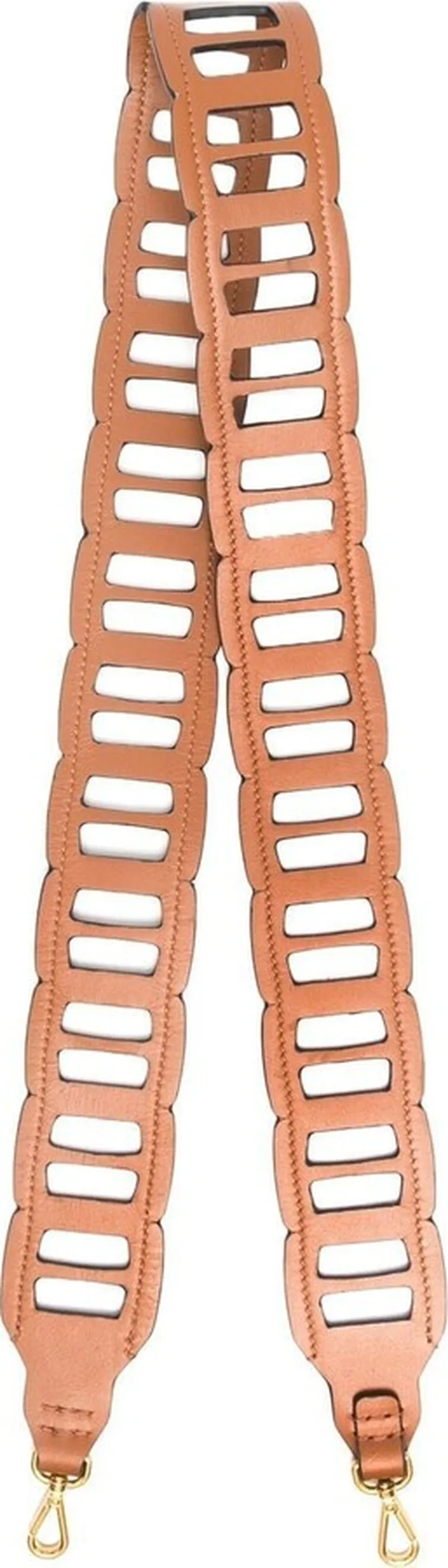 Cut-Out Calf Leather Bag Strap