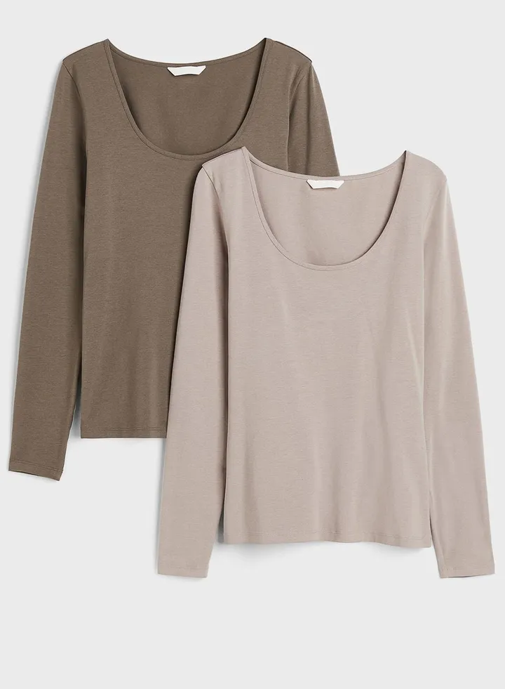2 Pack Scoop Neck Top