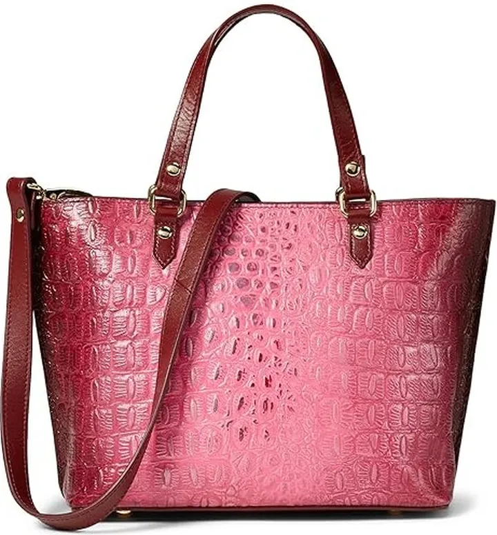 Anuschka Medium Tote 693 (Croco Embossed Berry) Handbags