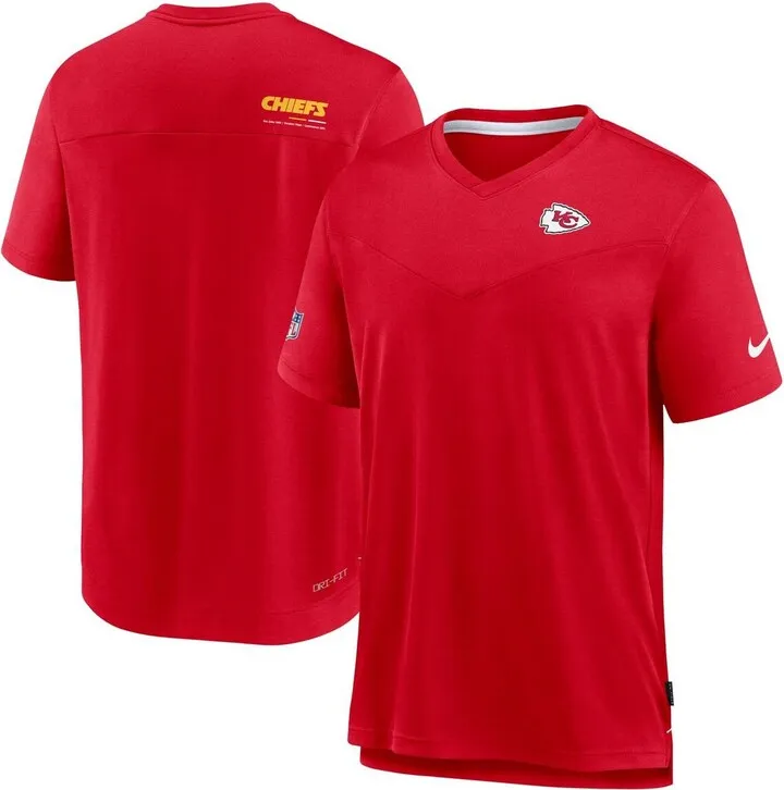 Men's Nike Red Kansas City Chiefs 2022 Sideline Coach Chevron Lock Up Performance V-Neck T-shirt