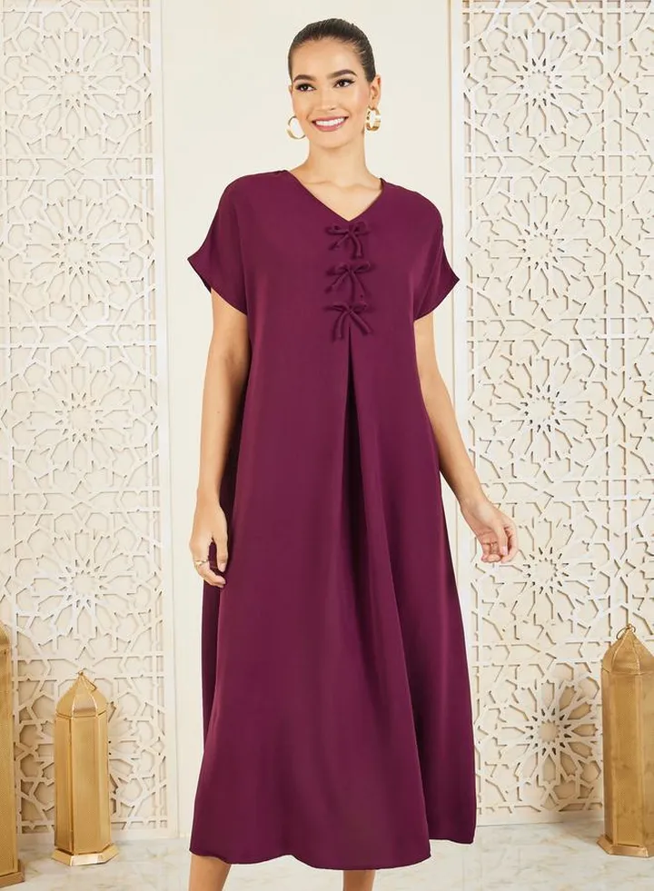 Bow Tie Detail Under Abaya Dress