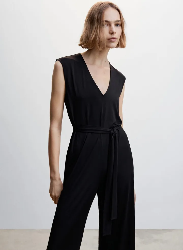 Wide Leg Belted Jumpsuit