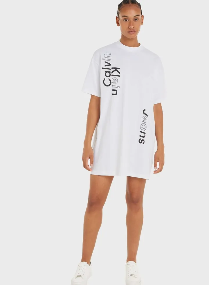 Crew Neck Logo T-Shirt Dress