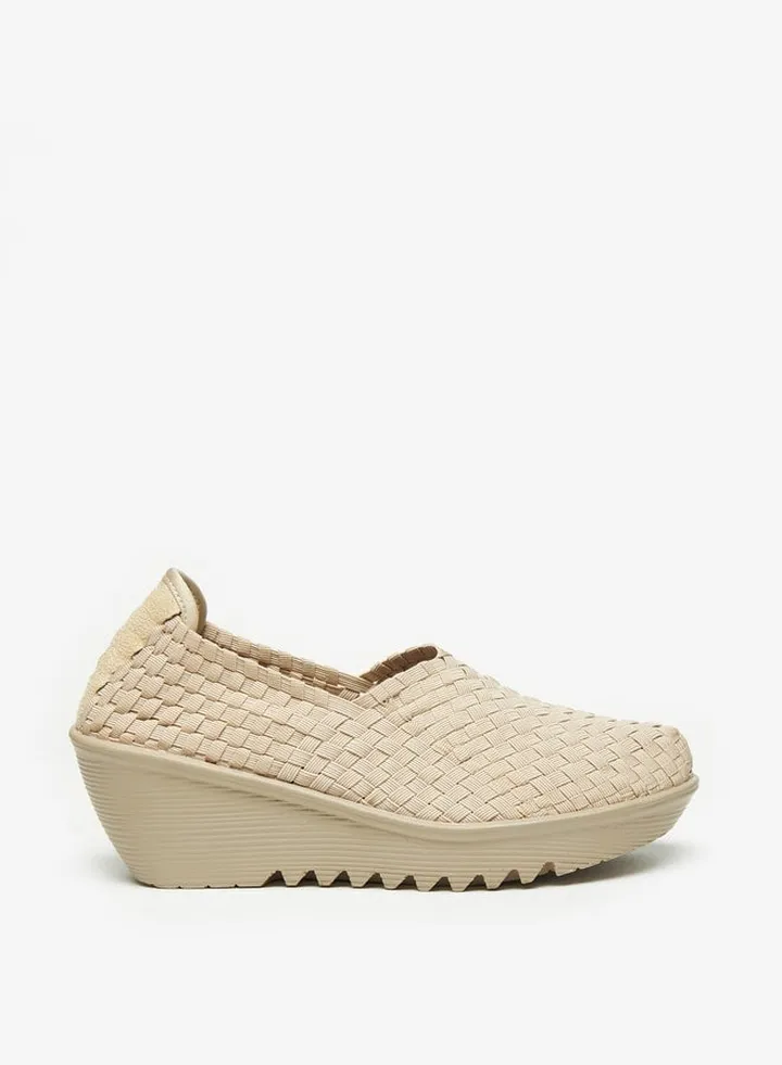 Women's Textured Slip-On Shoes with Wedge Heel
