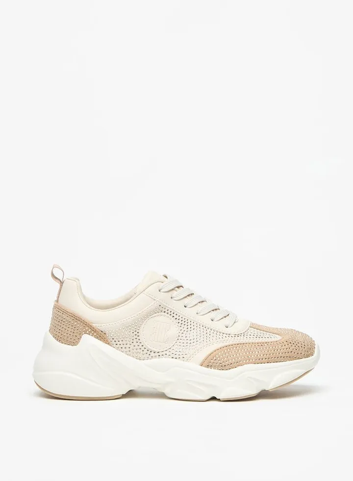 Women's Textured Lace-Up Chunky Sports Shoes