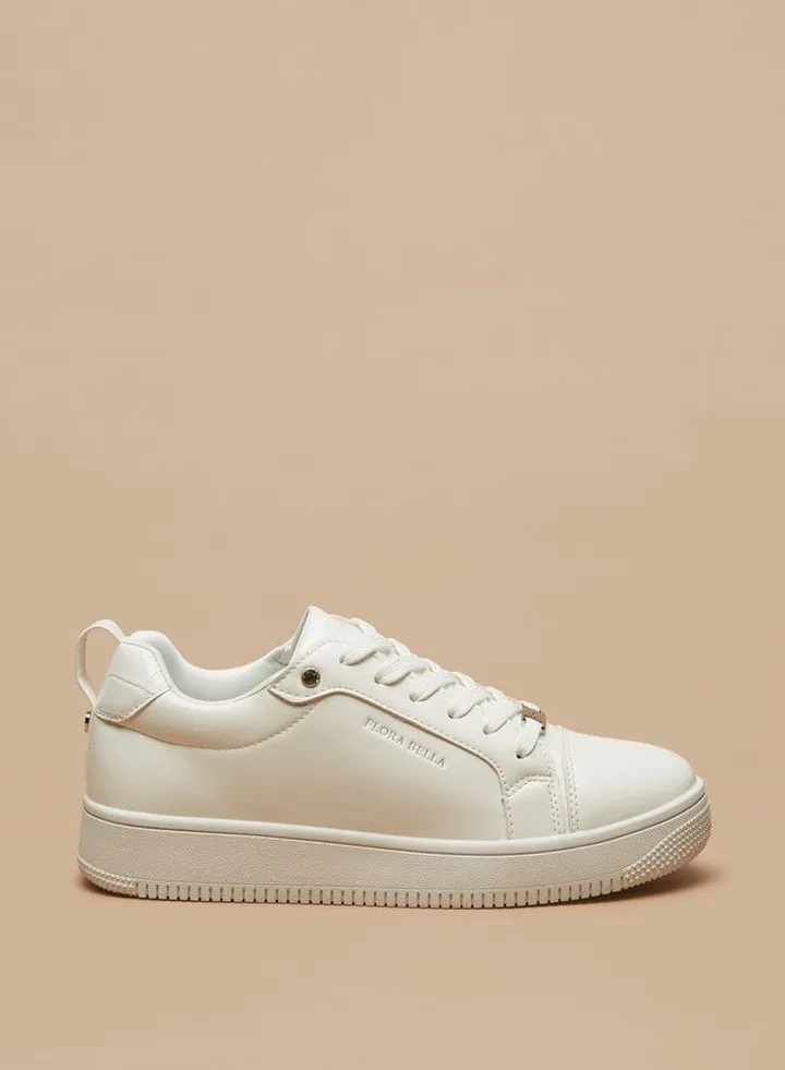 Women's Solid Low Ankle Casual Shoes Sneakers With Lace-Up Closure