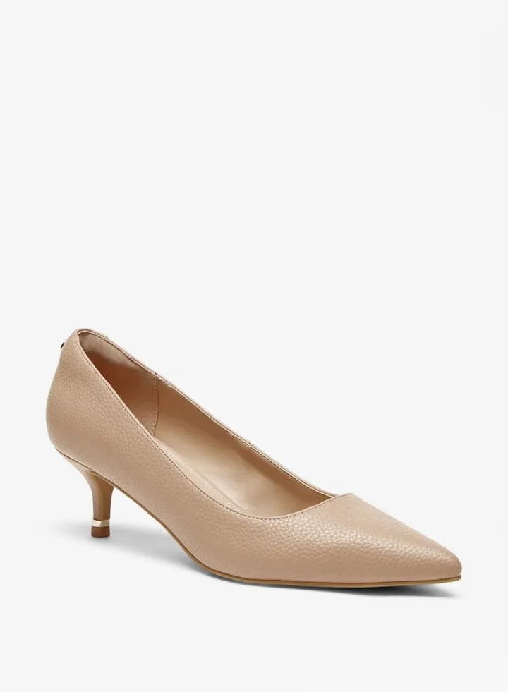 Women'S Textured Pumps With Kitten Heels