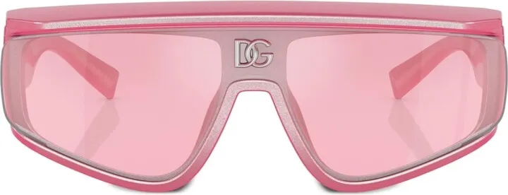 Glittery Shield-Frame Sunglasses