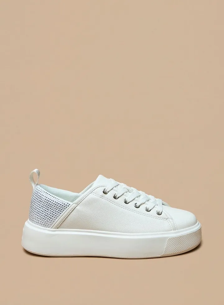 Women's Embellished Lace-Up Low Ankle Sneakers
