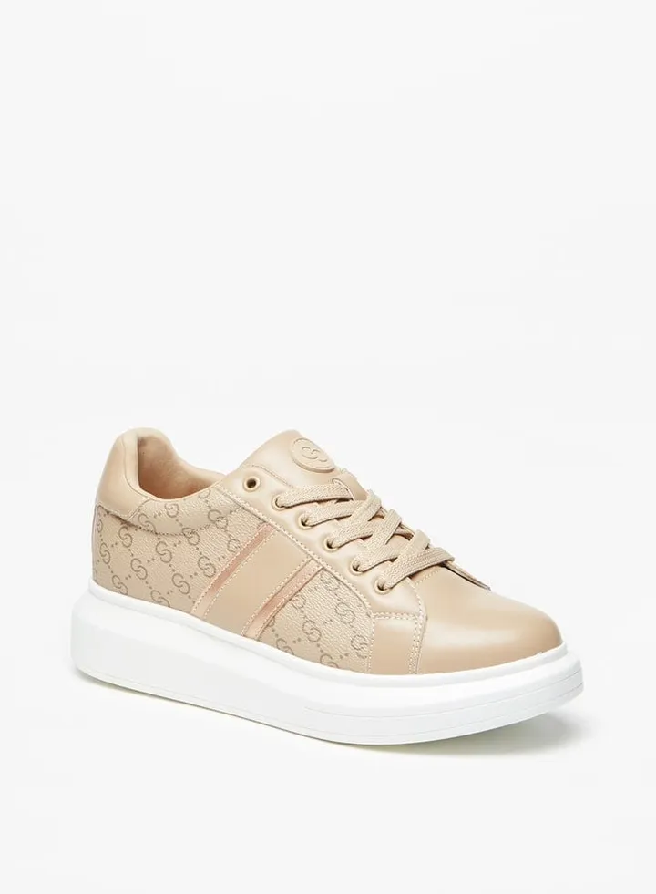 Women's Textured Lace-Up Sneakers