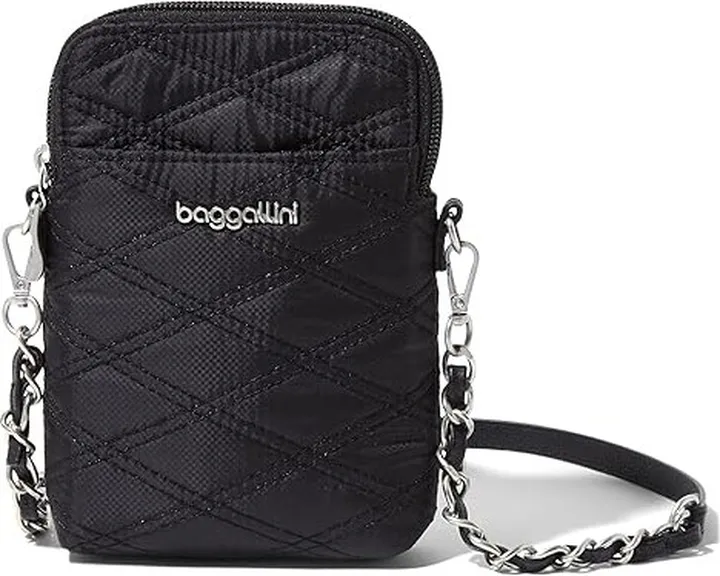 Baggallini Take Two RFID Bryant with Chain (Black Quilt) Handbags