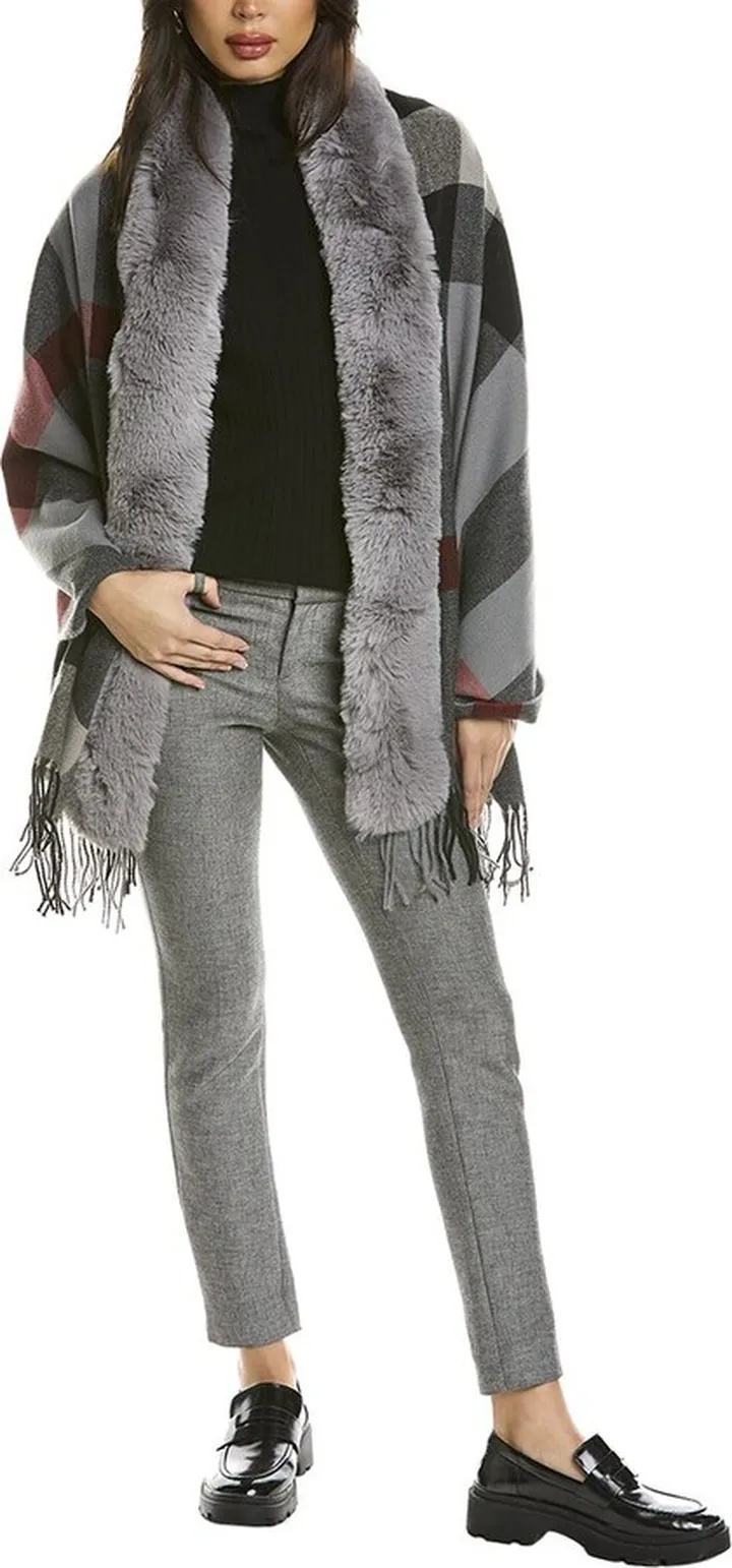 Adrienne Landau Plaid Wool-Blend Shawl