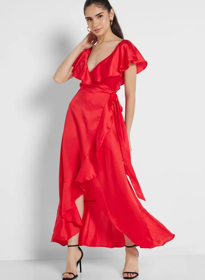 Ruffle Wrap Dress