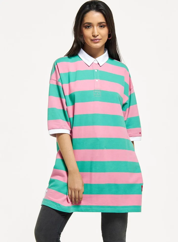Polo Neck Striped T-Shirt