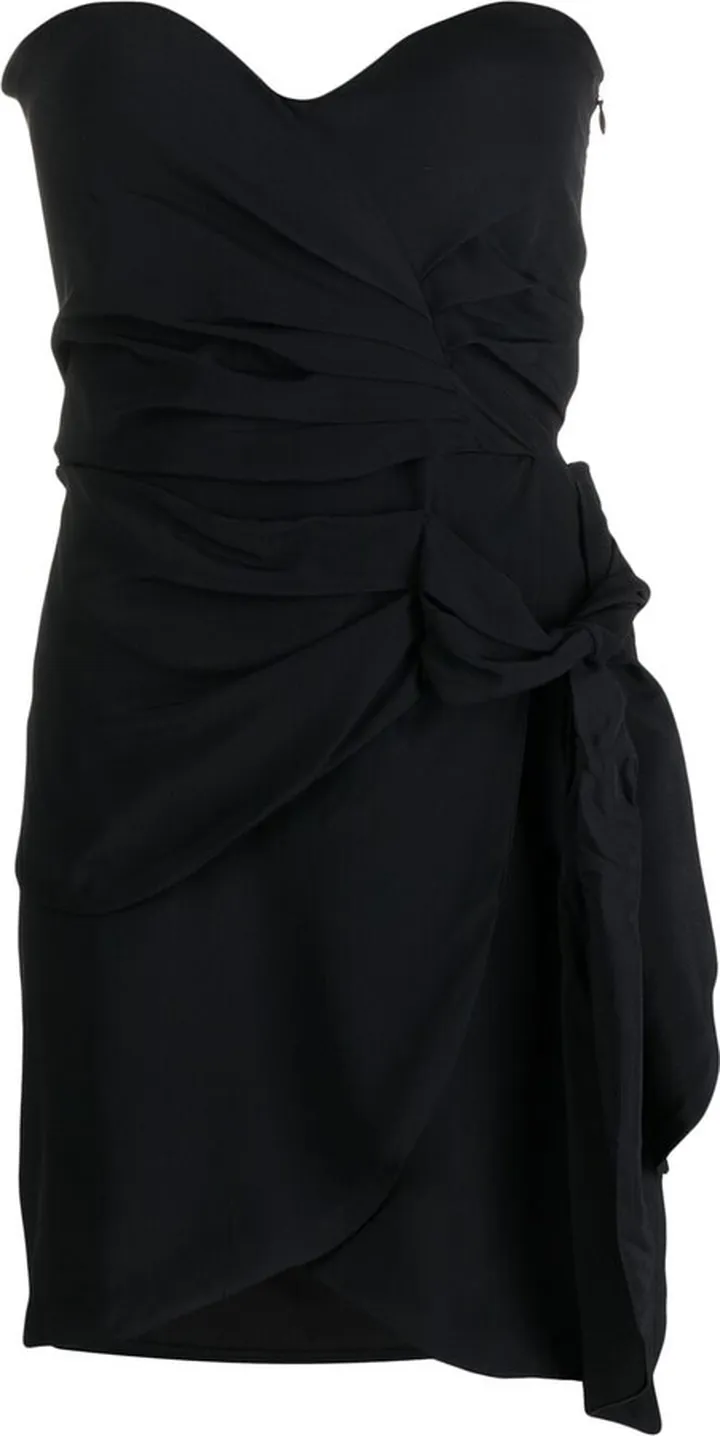 Ruched-Detail Strapless Dress