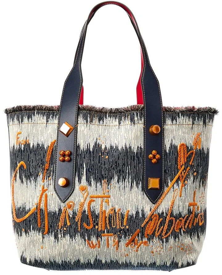 Christian Louboutin Frangibus Medium Canvas & Leather Tote