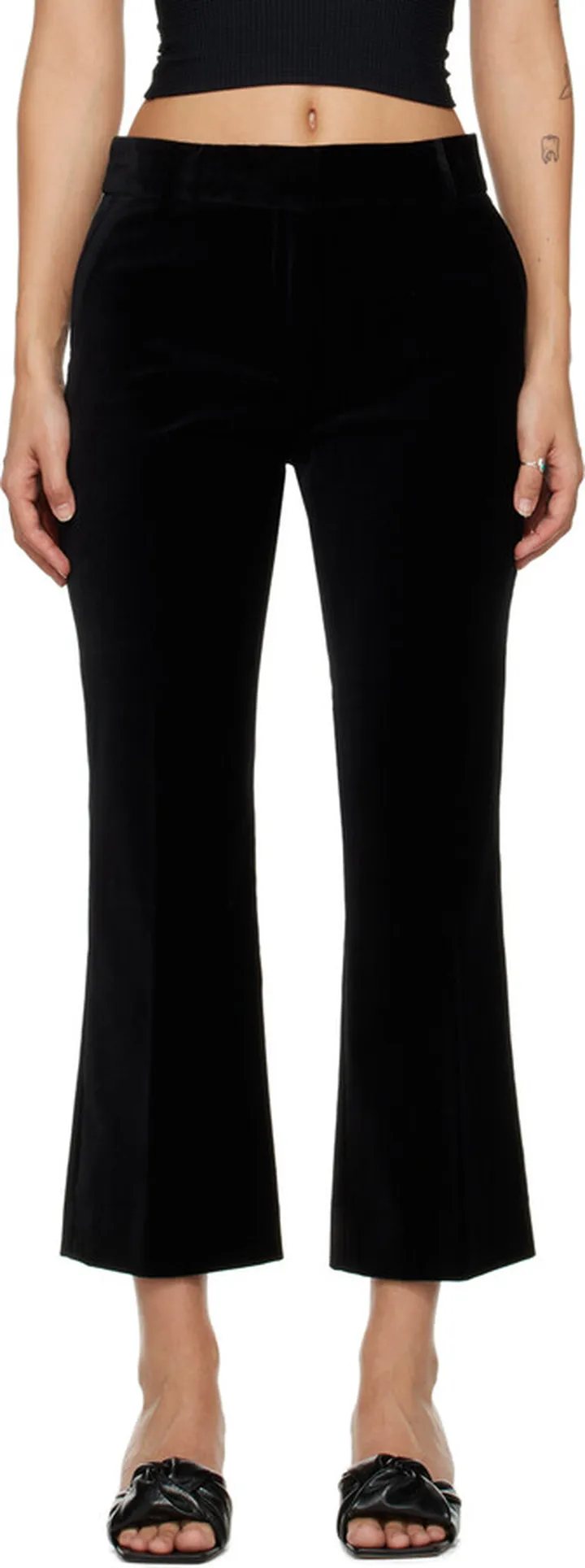 FRAME Black 'Le Crop' Trousers
